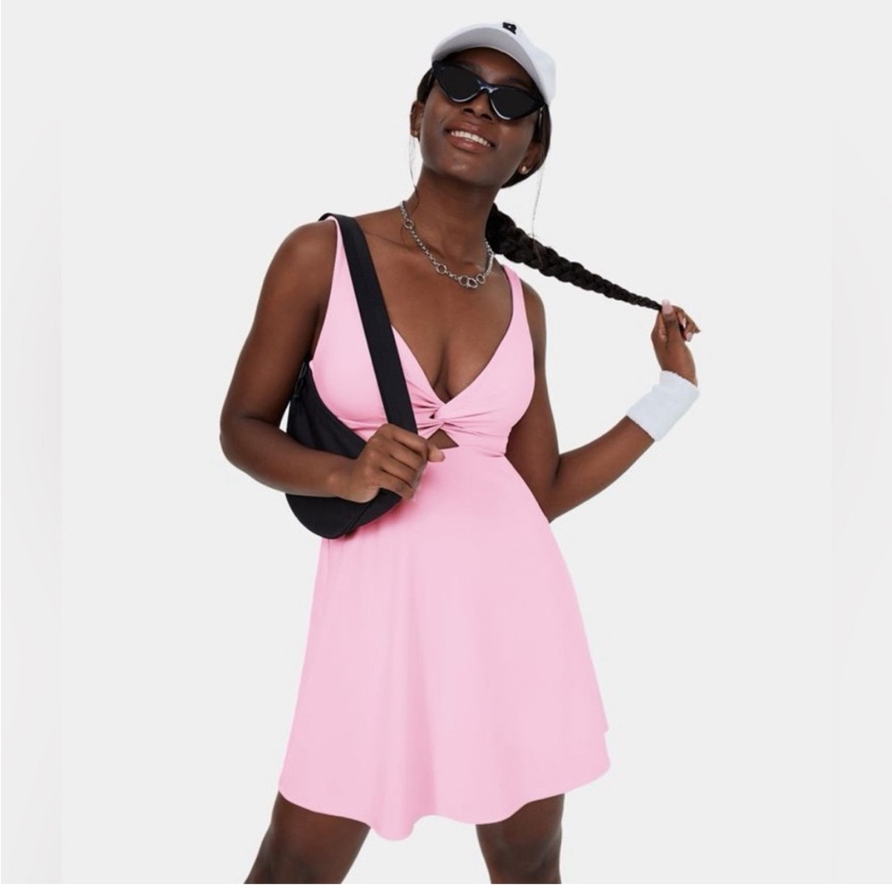 NWT Halara Twisted Backless 2-in-1 Pocket Cool Touch Active Dress large nosegay.